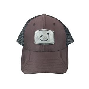 AVID Gear‎ Men's Black Mesh Trucker Hat Fishing Hook Patch Baseball Cap